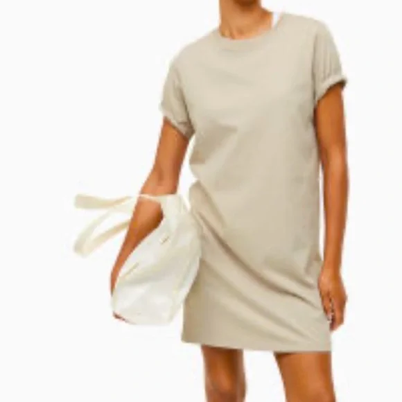 H&M Womens Beige Cotton T-Shirt Dress Size S